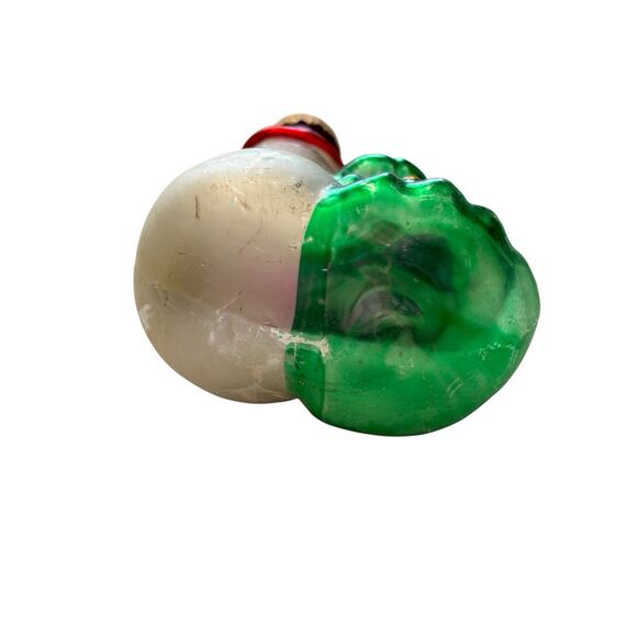 Vintage Blown Glass Snowman next to Christmas Tree Ornament 4” - Picture 5 of 9